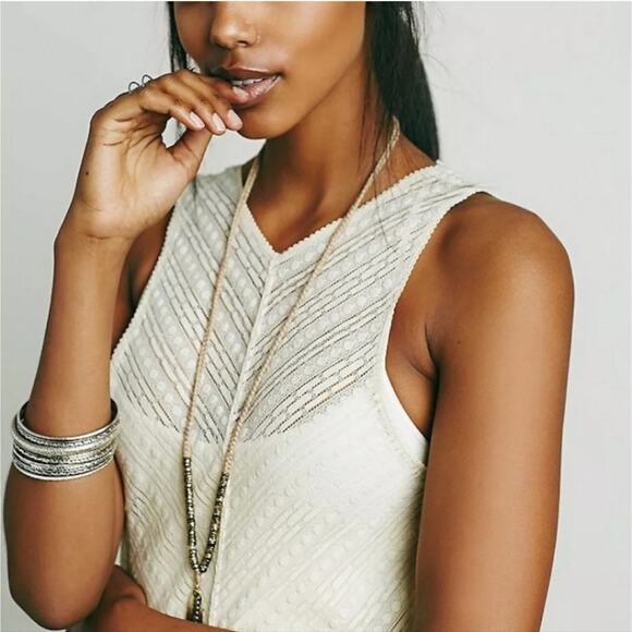 Free People Lila Ivory Asymmetrical Slip Dress - Picture 7 of 8